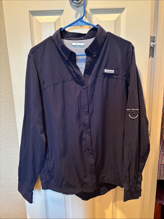 Columbia Other - Columbia PFG Tamiami II Men’s LS Shirt Navy Large Omni-Shade Hiking Trail